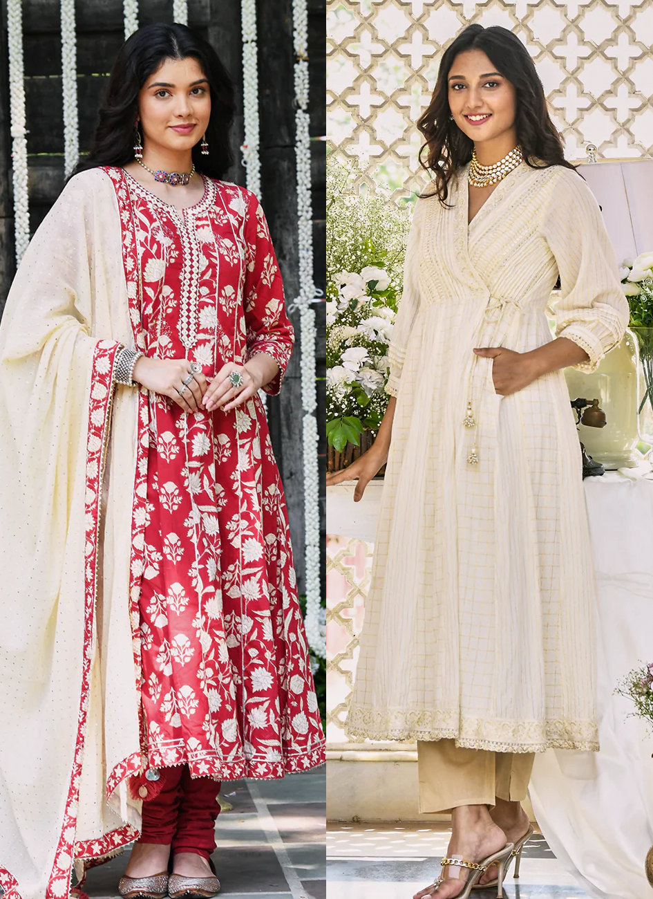 Angrakha style anarkali outlet
