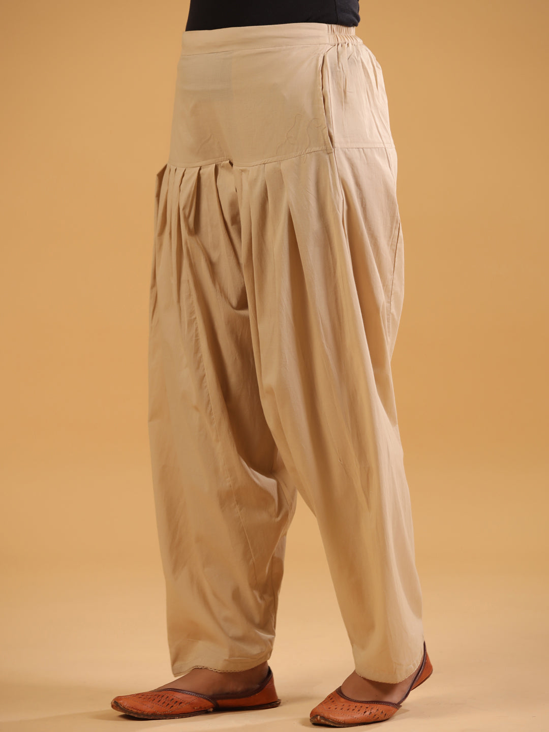 Beige Pure Cotton Salwar