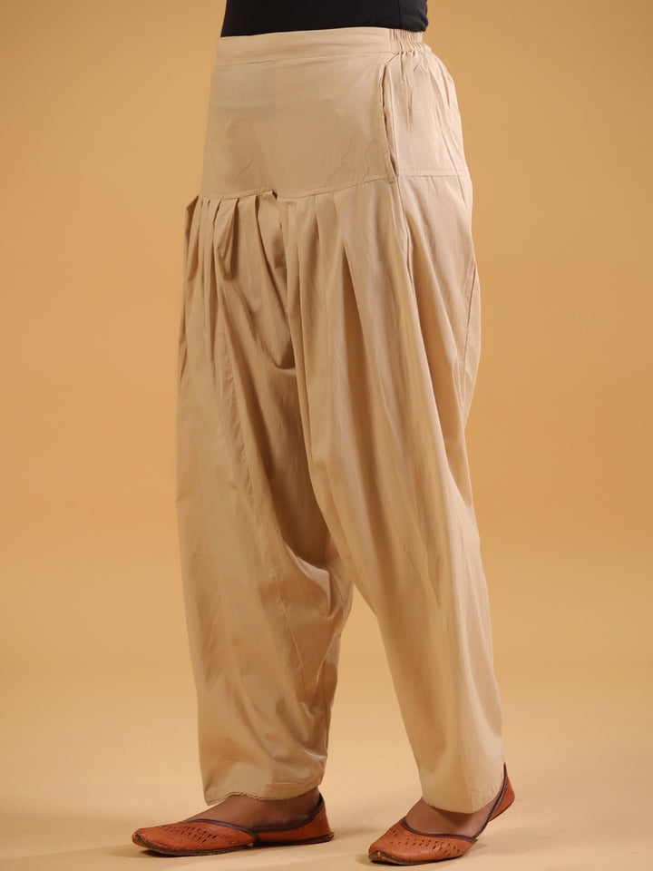 Beige Pure Cotton Salwar