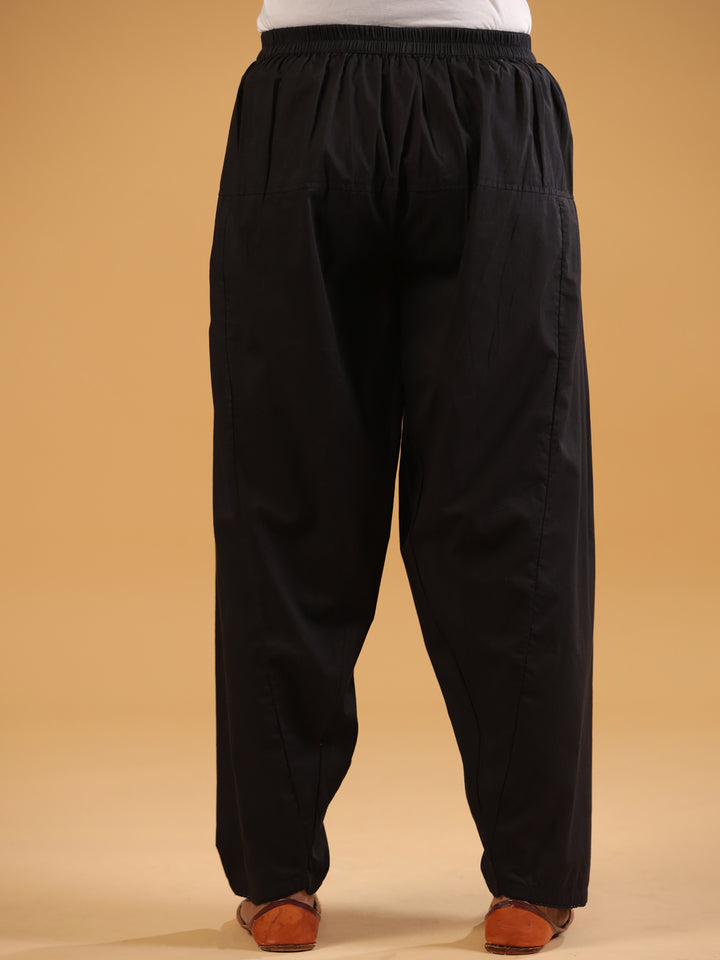Black Pure Cotton Solid Salwar