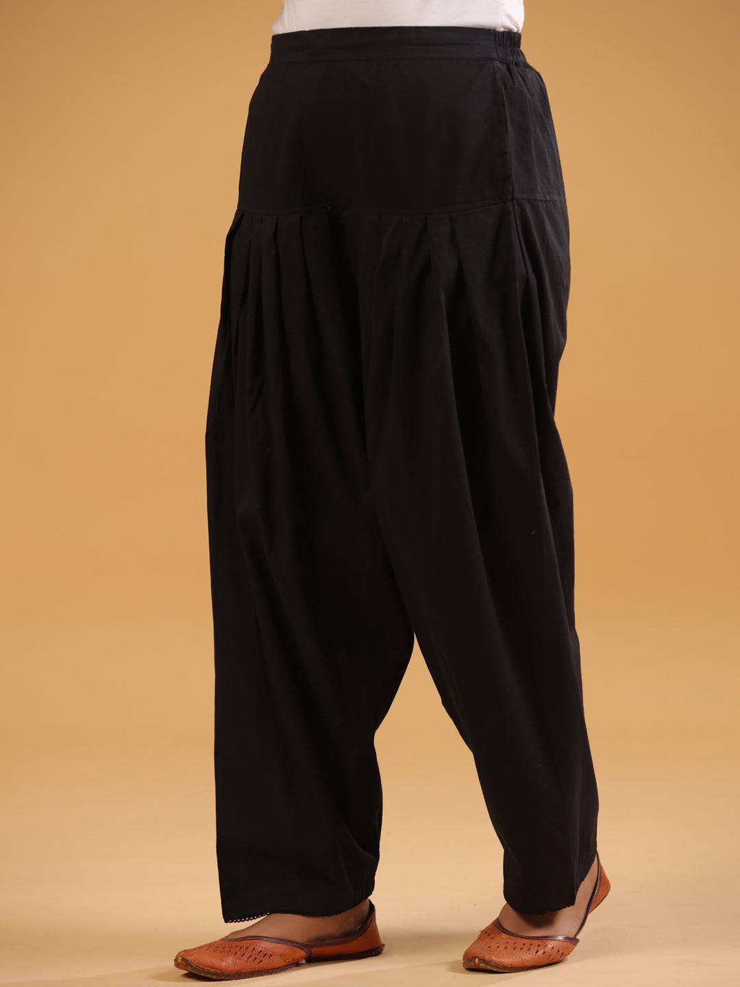 Black Pure Cotton Solid Salwar