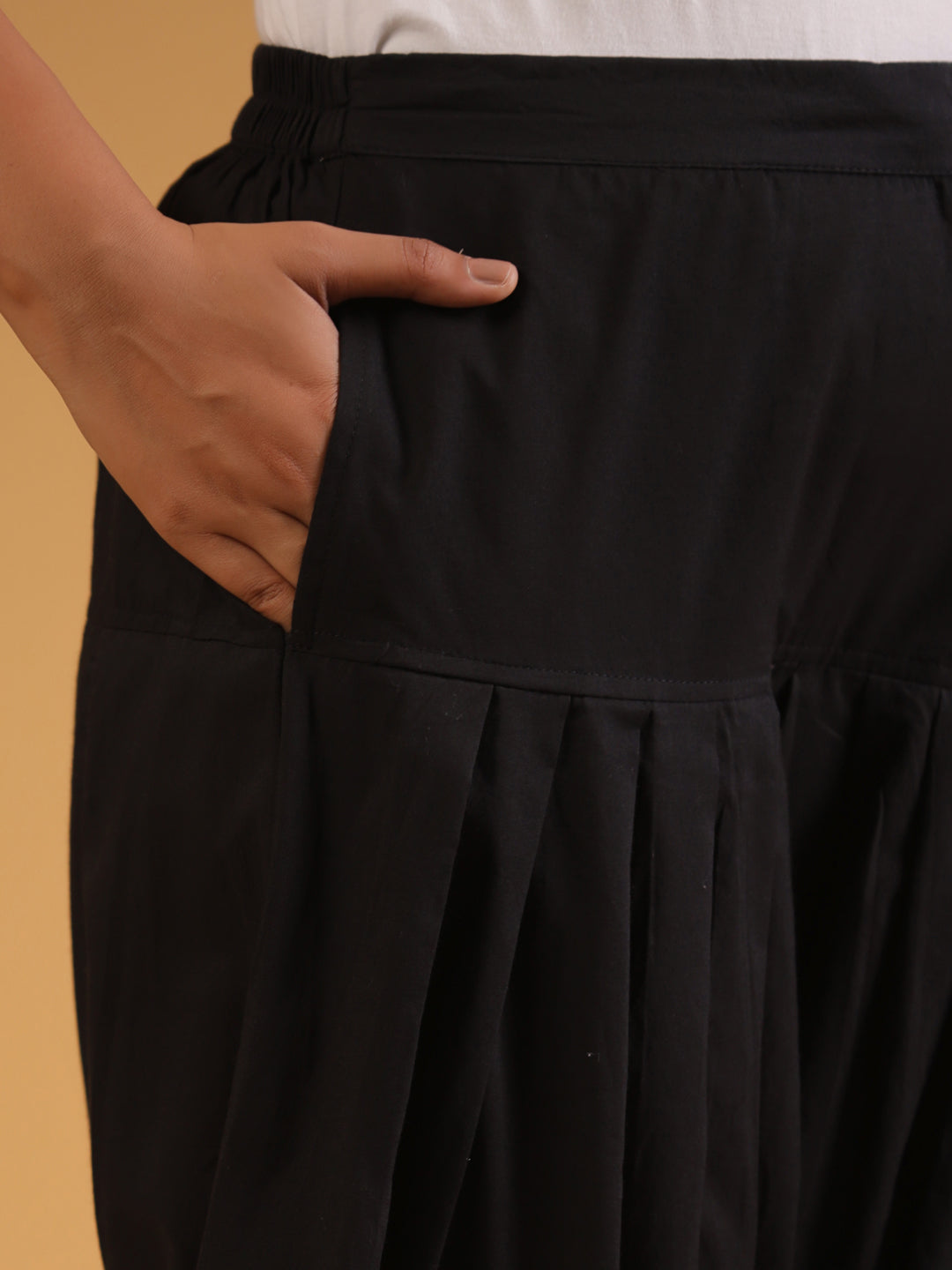 Black Pure Cotton Solid Salwar