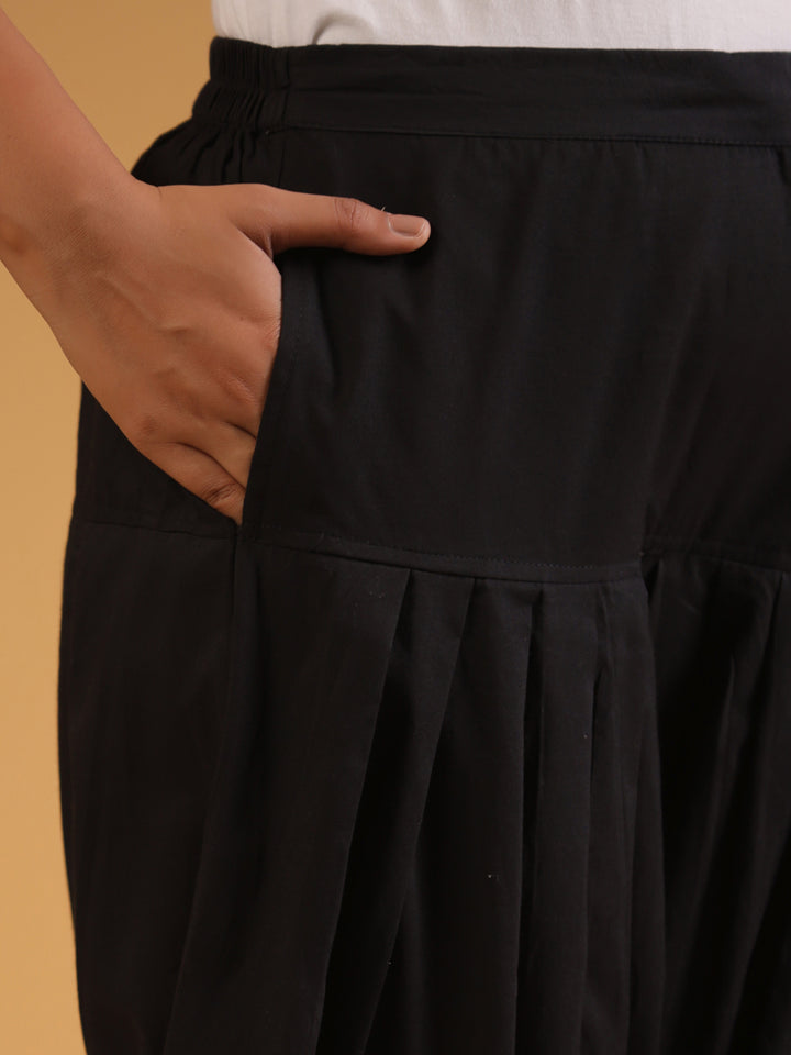 Black Pure Cotton Solid Salwar
