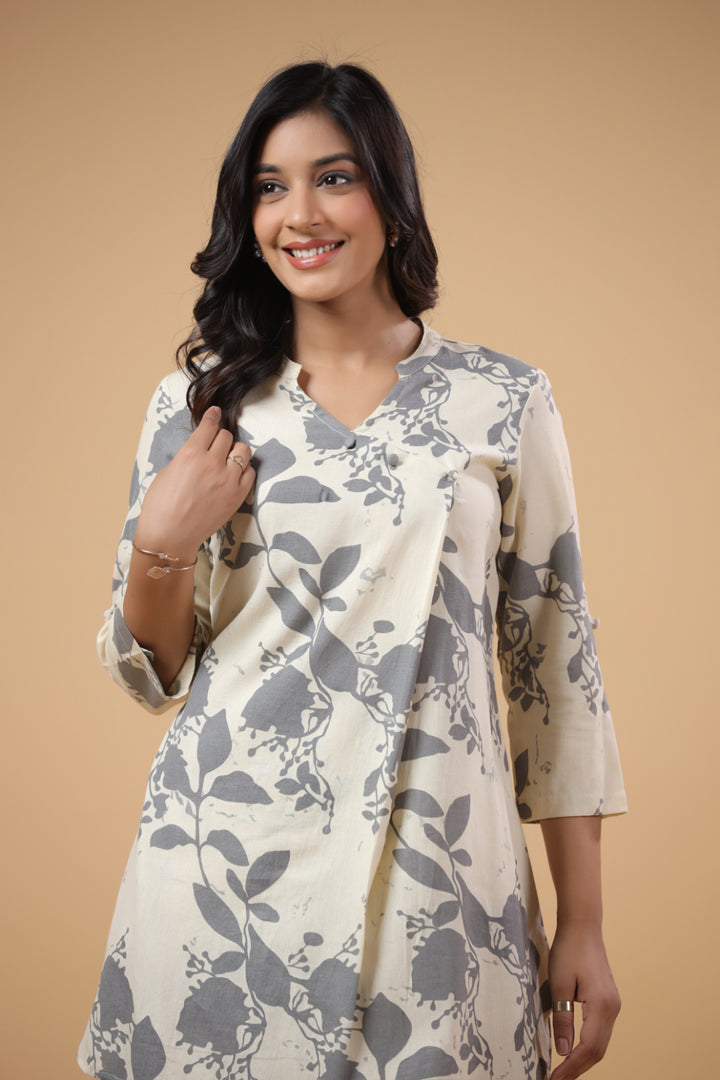 Grey Cotton Printed Co-Ord Set