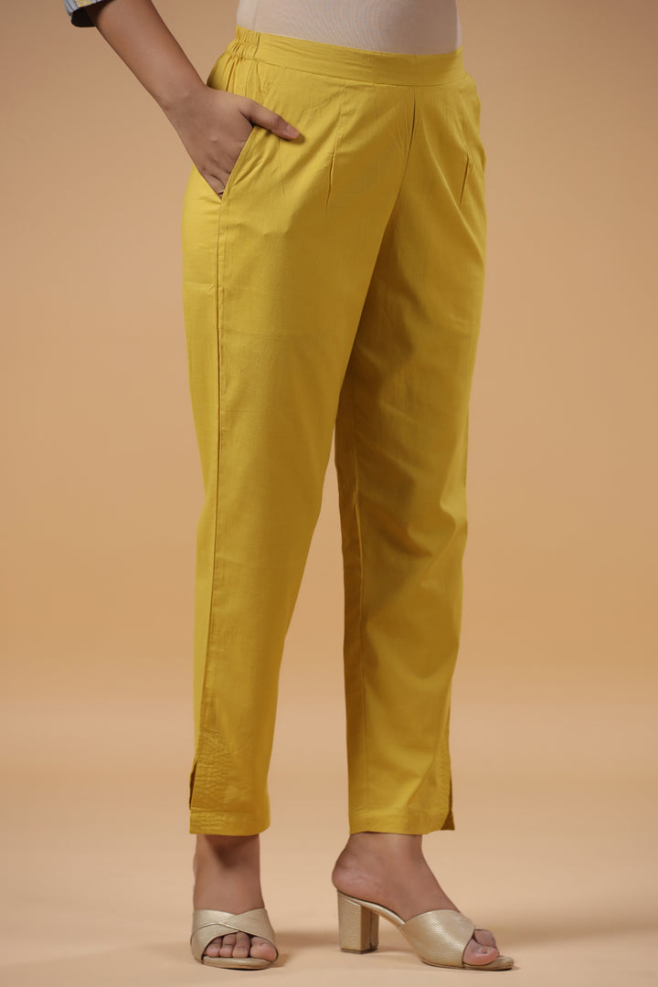 Grey Cotton Printed Mandarin Collar Kurta Pant Set