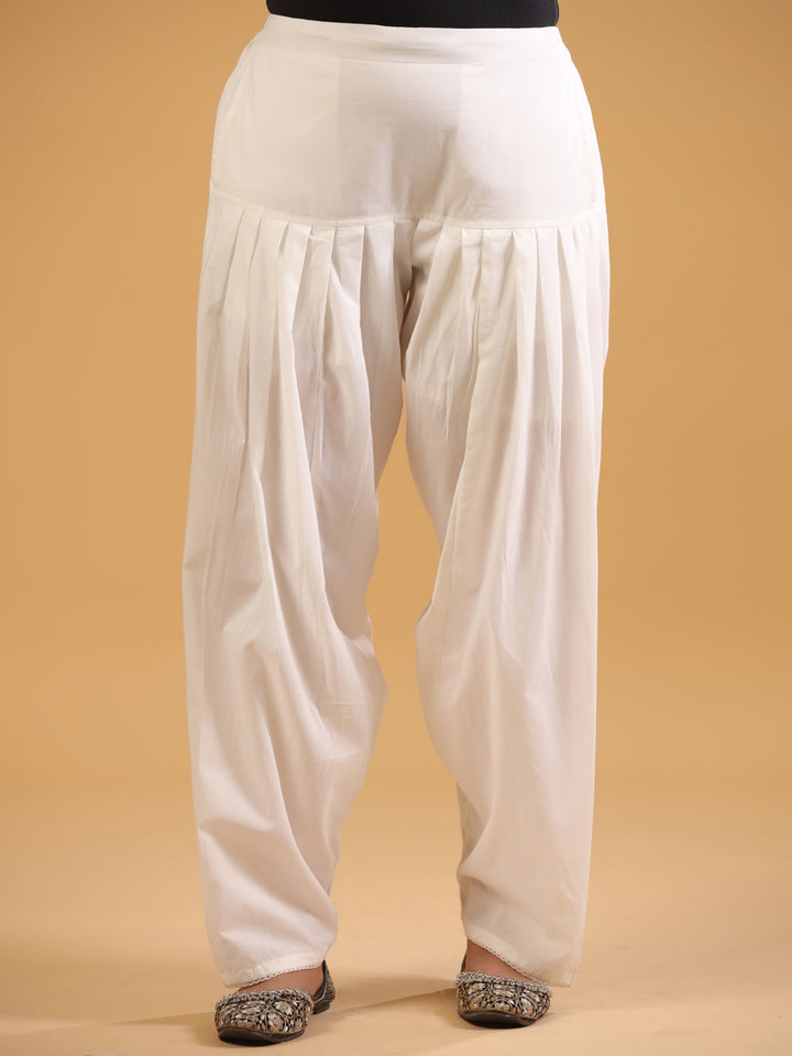 White Pure Cotton Salwar