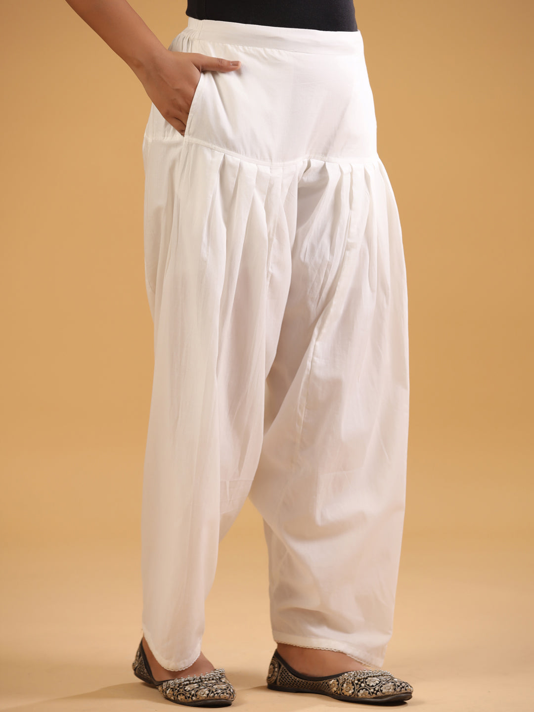 White Pure Cotton Salwar