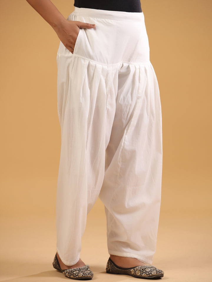 White Pure Cotton Salwar