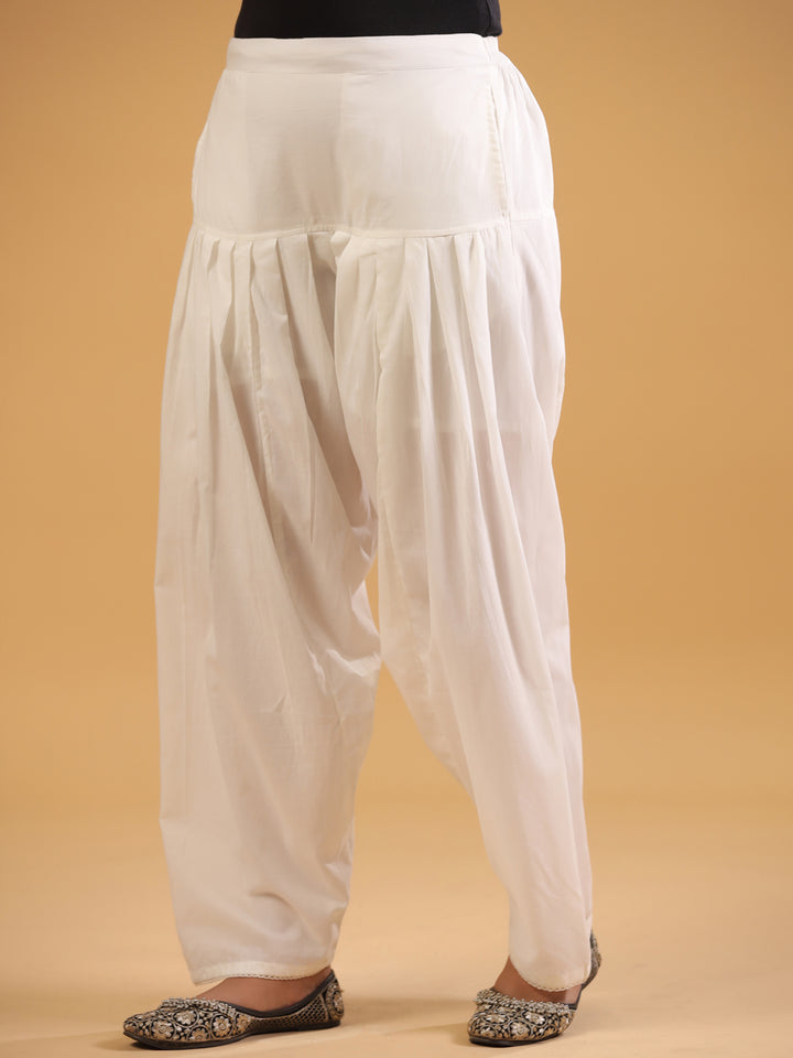 White Pure Cotton Salwar