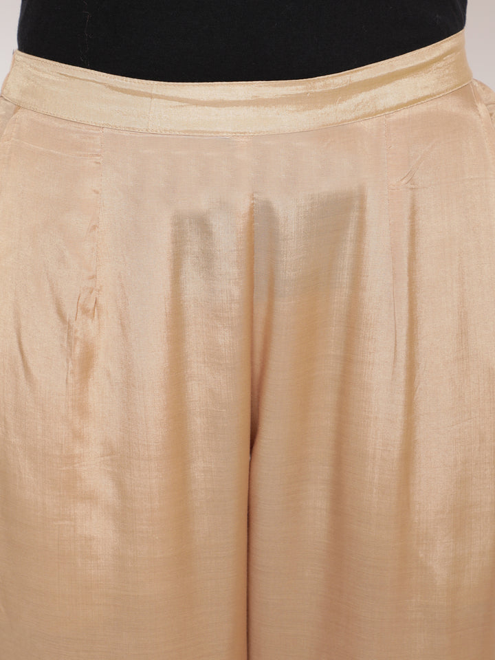 Gold Solid Straight Fit Shantoon Pant