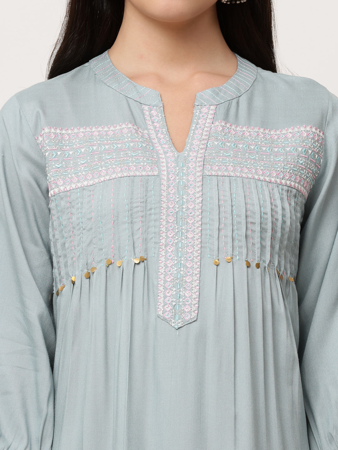 Light Grey Embroidered Kurta Salwar  Suit