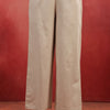 Beige Cotton Solid Straight Fit Palazzo