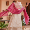 Off White Cotton Embellished Sharara Set