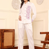 White Cotton Floral Embroidered Co-Ord Set