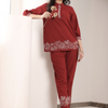 Rust Cotton Embroidered Co-Ord Set