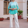 Ombre Cotton Dobby Embroidered Top