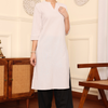 Beige Yarn Dyed Striped Kurta