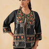 Black Denim Embroidered Designer Jacket