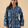 Blue Denim Embroidered Designer Shirt Top