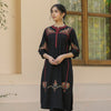 Black Cotton Embroidered Designer Kurta Salwar Set