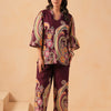 Cotton Flex Wine Designer Printed Co-Ord Set