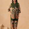 Cotton Flex Dark Green Designer Printed Co-Ord Set