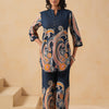 Blue Cotton Flex Designer Printed Co-Ord Set