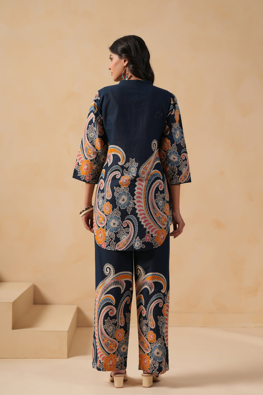 Blue Cotton Flex Designer Printed Co-Ord Set