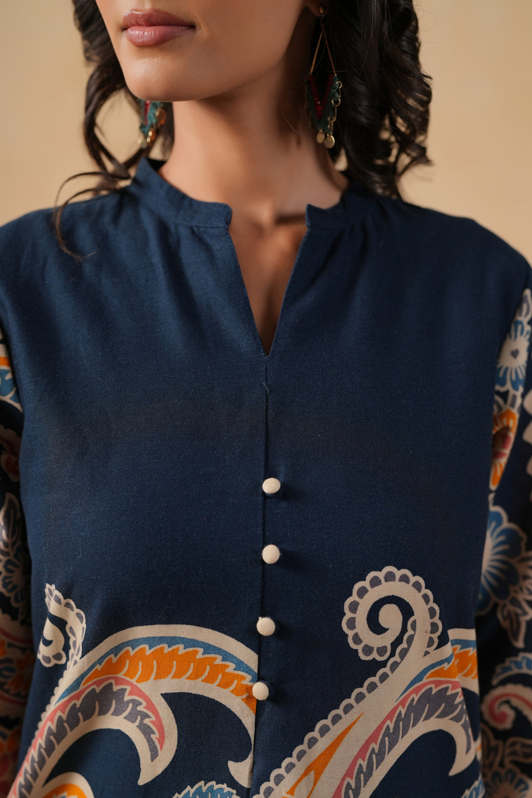 Blue Cotton Flex Designer Printed Co-Ord Set