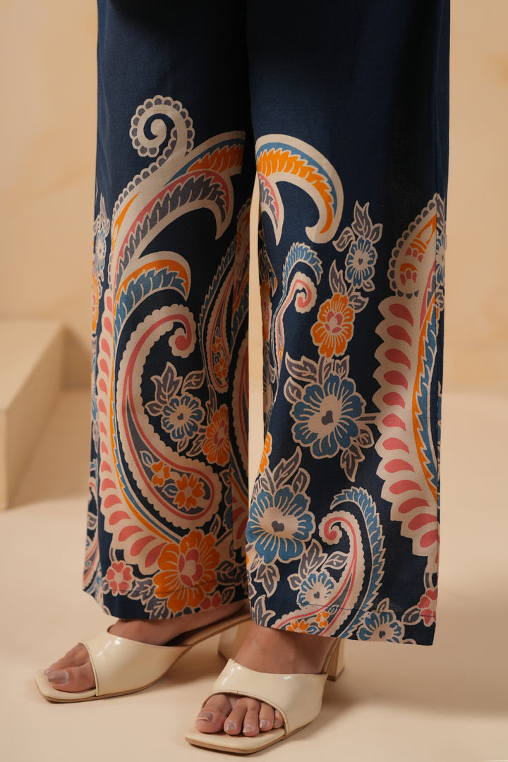 Blue Cotton Flex Designer Printed Co-Ord Set