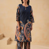 Cotton Flex Blue Designer Printed Kurta Pant Set