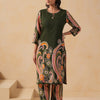 Cotton Flex Green Designer Printed Kurta Pant Set