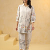 Off White Cotton Flex Printed Co Ords Set