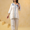 Off White Cotton Embroidered Designer Cord Set