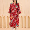 Maroon Poly Silk Floral Printed Kurta