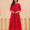 Pink Mal Chanderi Flared Floor Length Dress