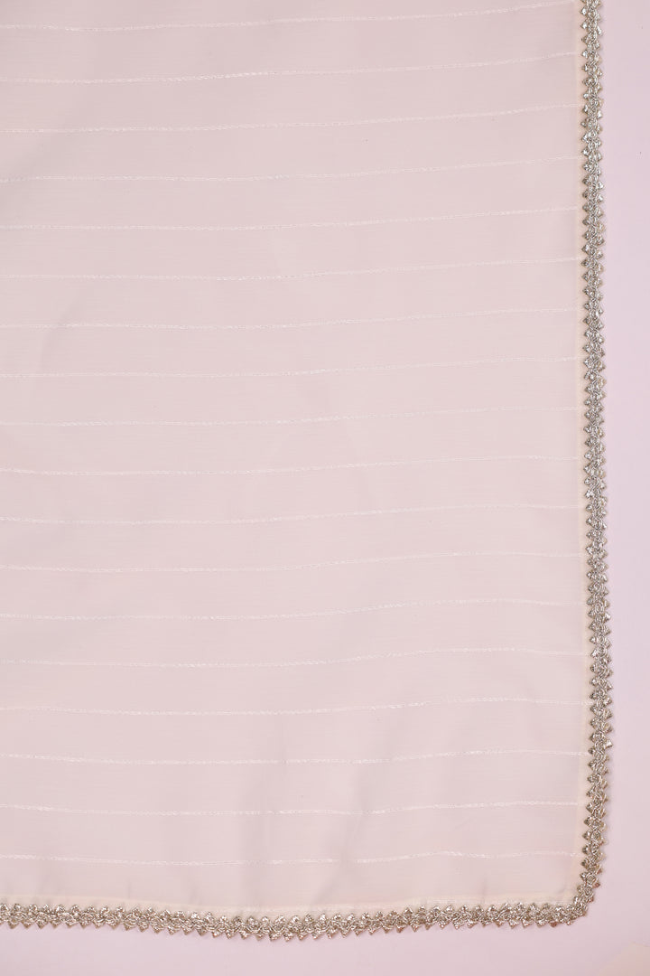 White Polyester Embroidered Designer Kurta Pant With Dupatta Set