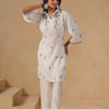Poly Silk White Embroidered Designer Kurta Pant
