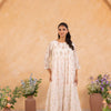 Off White Mul Chanderi Printed Designer Dress