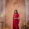 Maroon Silk Blend Embroidered Kurta Pant Dupatta Set