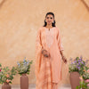 Peach Poly Silk Embroidered Designer Kurta Pant With Dupatta Set