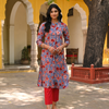 Multicolor Printed A-Line Straight Kurta