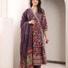 Purple Cotton Printed Embellished Designer Angrakha Suit Set