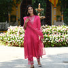 Pink Zari Embroidered Festive Designer Kurta Pant Set With Dupatta