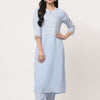 Light Blue Embroidered Kurta Pant Set With Dupatta