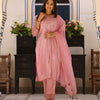 Pastel Pink Embroidered Designer Kurta Pant Set With Dupatta