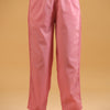 Pink Cotton Solid Pintuck Detailed Straight Pant