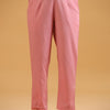 Pink Cotton Solid Straight Pant
