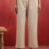 Beige Cotton Solid Relaxed fit pant