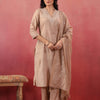 Cream Silk Embroidered Designer Kurta Pant With Dupatta Set